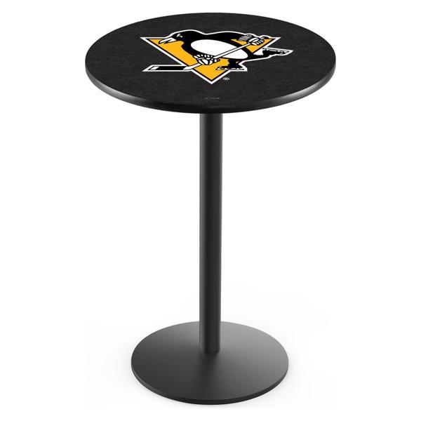 Pittsburgh Penguins Pub Table - Round Shape - Steel Base - Sublimated Laminate Round Top 