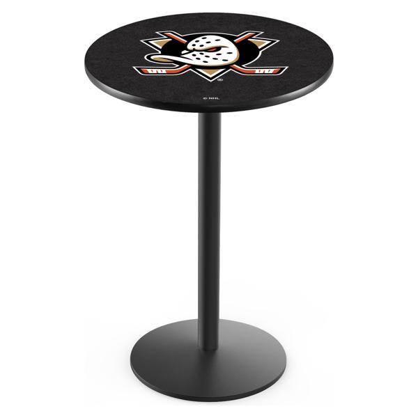Anaheim Ducks Pub Table - Round Shape - Steel Base - Sublimated Laminate Round Top 