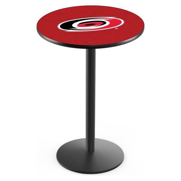 Carolina Hurricanes Pub Table - Round Shape - Steel Base - Sublimated Laminate Round Top 