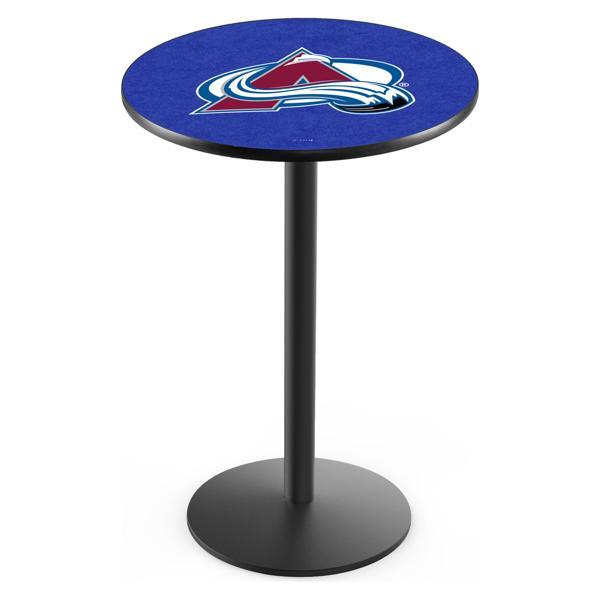 Colorado Avalanche Pub Table - Round Shape - Steel Base - Sublimated Laminate Round Top 