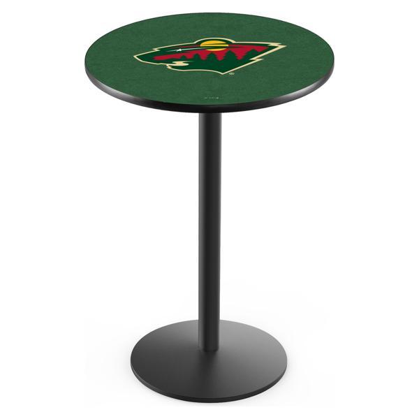 Minnesota Wild Pub Table - Round Shape - Steel Base - Sublimated Laminate Round Top 