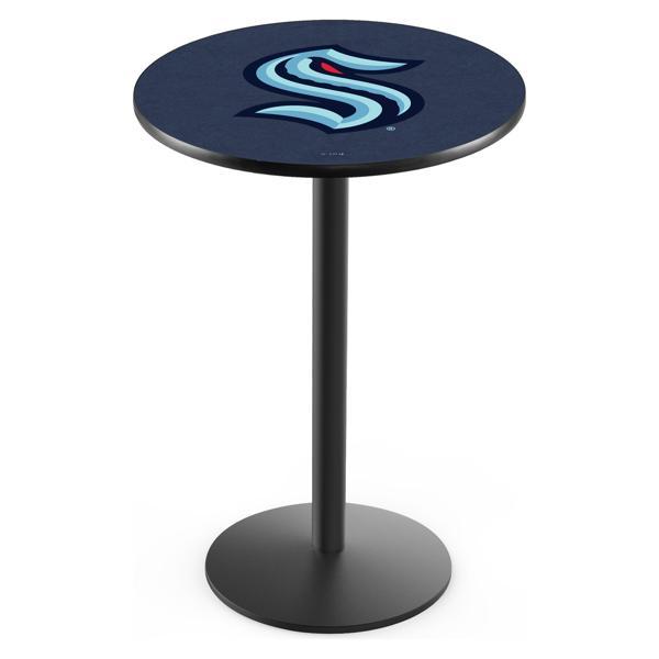 Seattle Kraken Pub Table - Round Shape - Steel Base - Sublimated Laminate Round Top 