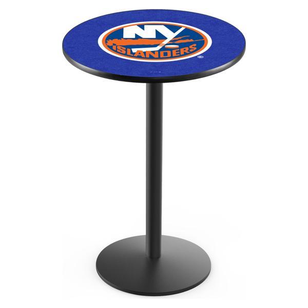 New York Islanders Pub Table - Round Shape - Steel Base - Sublimated Laminate Round Top 