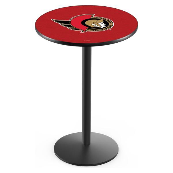 Ottawa Senators Pub Table - Round Shape - Steel Base - Sublimated Laminate Round Top 