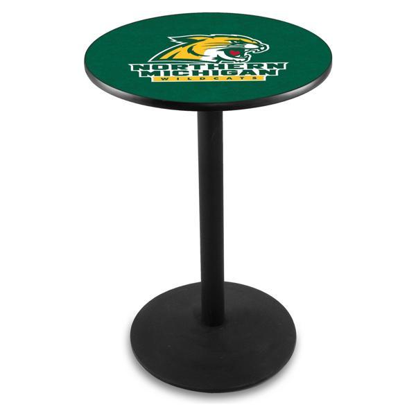 Northern Michigan University Pub Table - Round Shape - Steel Base - Sublimated Laminate Round Top 