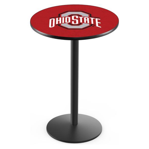Ohio State University Pub Table - Round Shape - Steel Base - Sublimated Laminate Round Top 