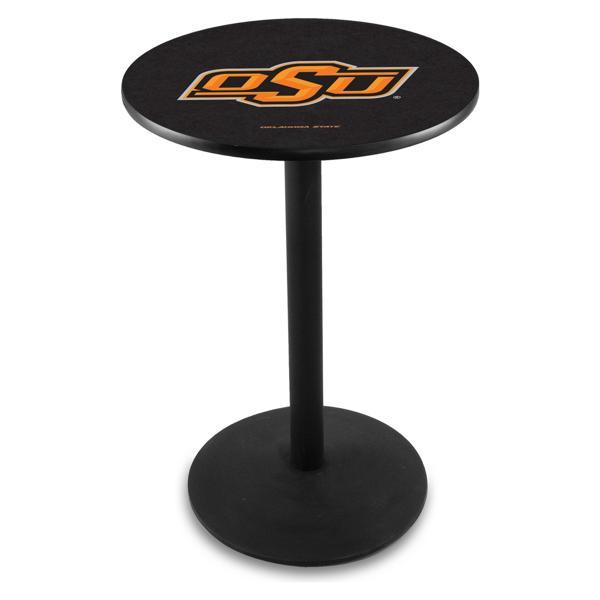 Oklahoma State University Pub Table - Round Shape - Steel Base - Sublimated Laminate Round Top 