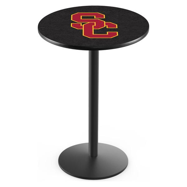 University of Southern California Pub Table - Round Shape - Steel Base - Sublimated Laminate Round Top 