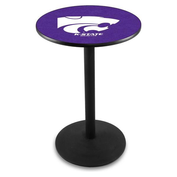 Kansas State University Pub Table - Round Shape - Steel Base - Sublimated Laminate Round Top 
