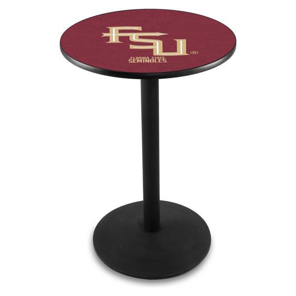 Florida State Script Pub Table - Round Shape - Steel Base - Sublimated Laminate Round Top - Logo 2 
