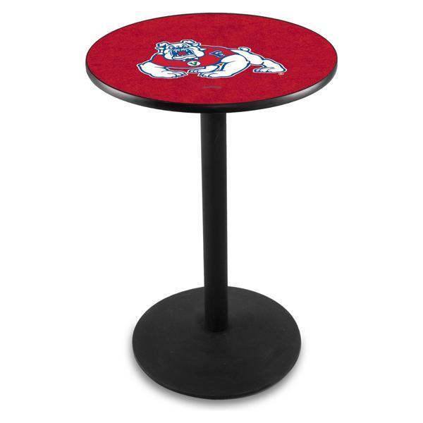 Fresno State University Pub Table - Round Shape - Steel Base - Sublimated Laminate Round Top 