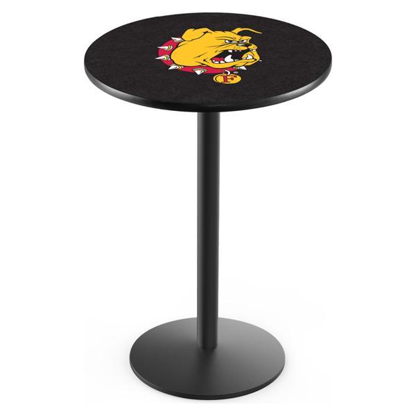 Ferris State University Pub Table - Round Shape - Steel Base - Sublimated Laminate Round Top 