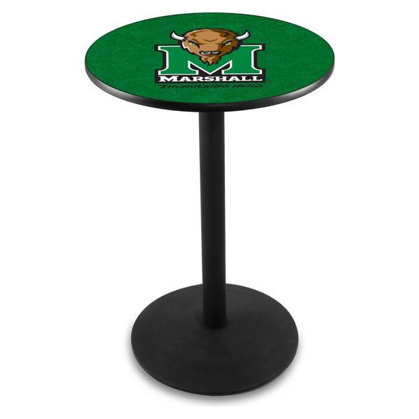 Marshall University Pub Table - Round Shape - Steel Base - Sublimated Laminate Round Top 