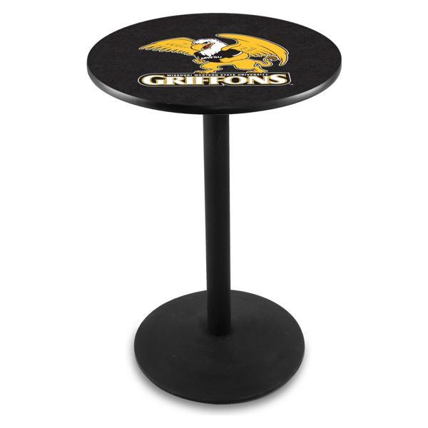 Missouri Western State University Pub Table - Round Shape - Steel Base - Sublimated Laminate Round Top 