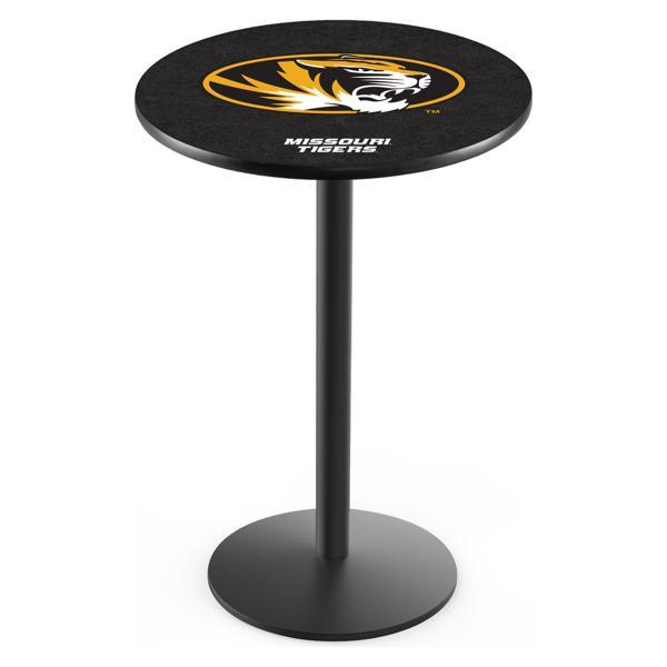 University of Missouri Pub Table - Round Shape - Steel Base - Sublimated Laminate Round Top 