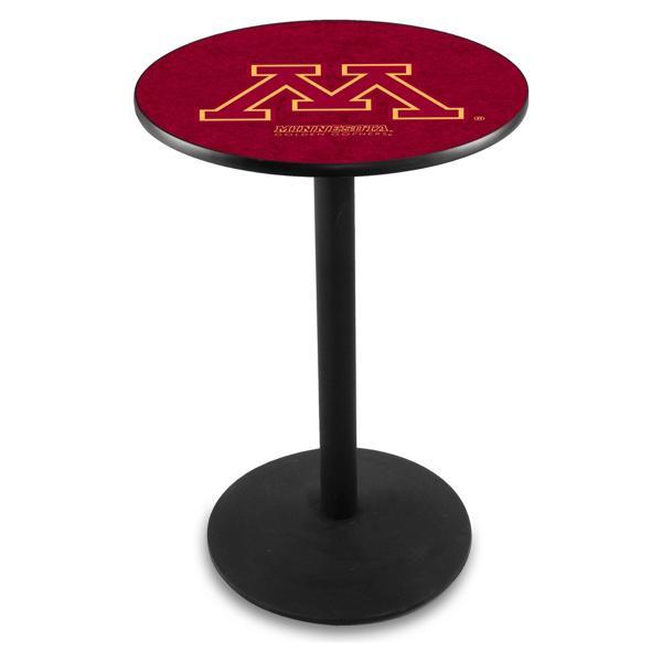 University of Minnesota Pub Table - Round Shape - Steel Base - Sublimated Laminate Round Top 