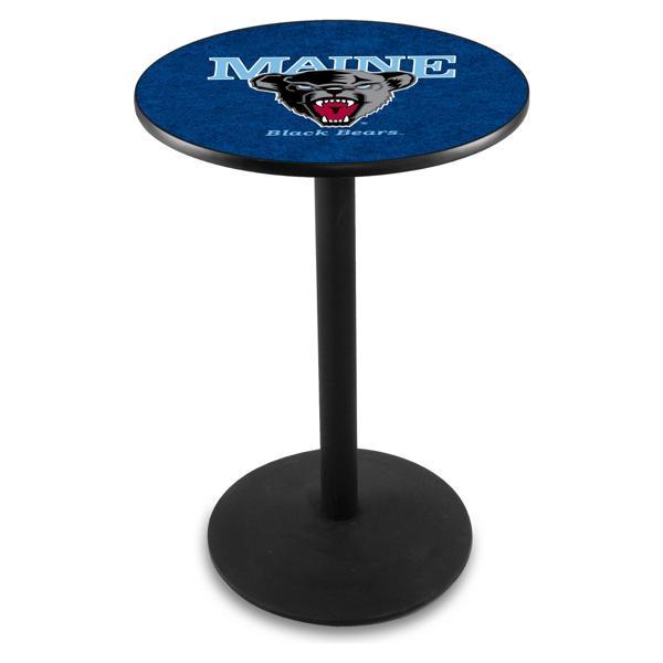 University of Maine Pub Table - Round Shape - Steel Base - Sublimated Laminate Round Top 