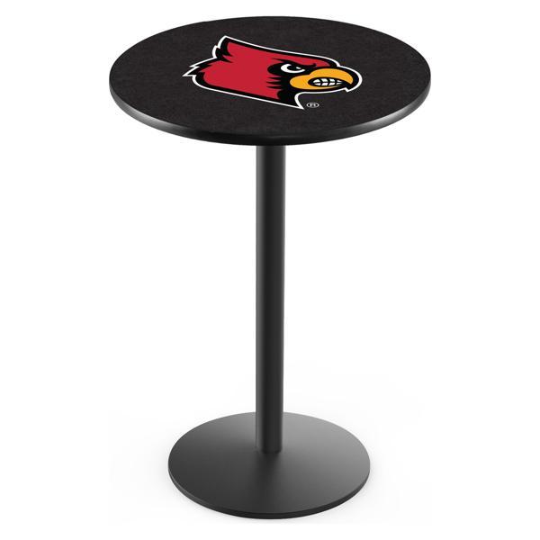 University of Louisville Pub Table - Round Shape - Steel Base - Sublimated Laminate Round Top 