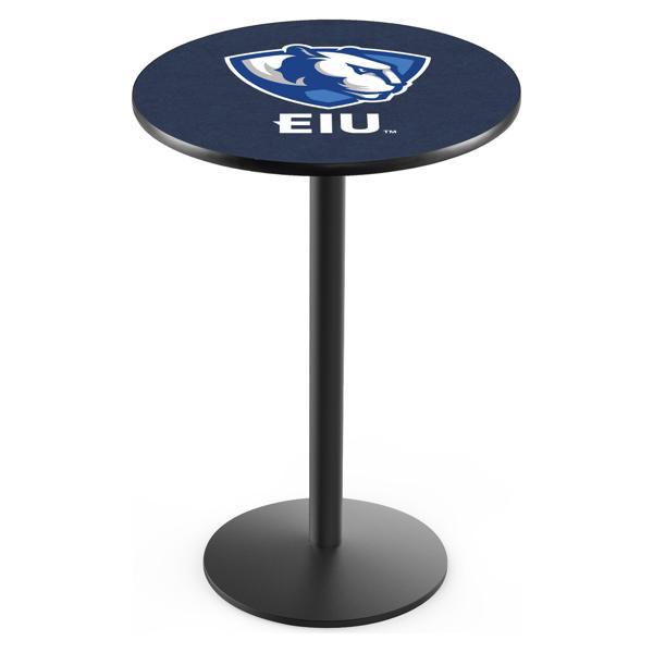 Eastern Illinois University Pub Table - Round Shape - Steel Base - Sublimated Laminate Round Top 