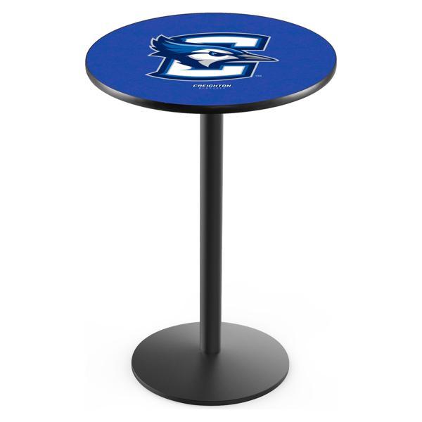Creighton University Pub Table - Round Shape - Steel Base - Sublimated Laminate Round Top 