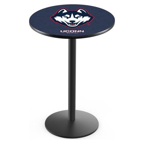 University of Connecticut Pub Table - Round Shape - Steel Base - Sublimated Laminate Round Top 