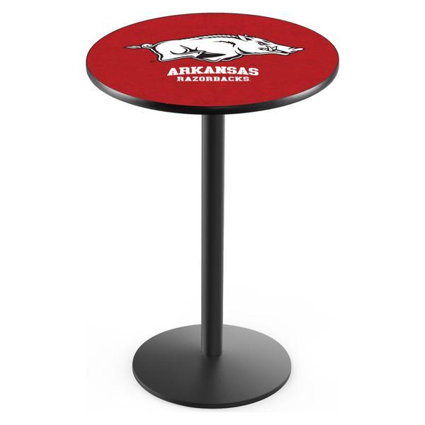 University of Arkansas Pub Table - Round Shape - Steel Base - Sublimated Laminate Round Top 