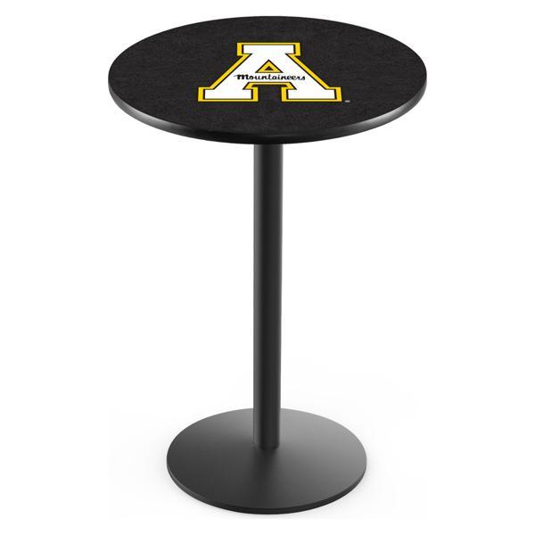 Appalachian State University Pub Table - Round Shape - Steel Base - Sublimated Laminate Round Top 
