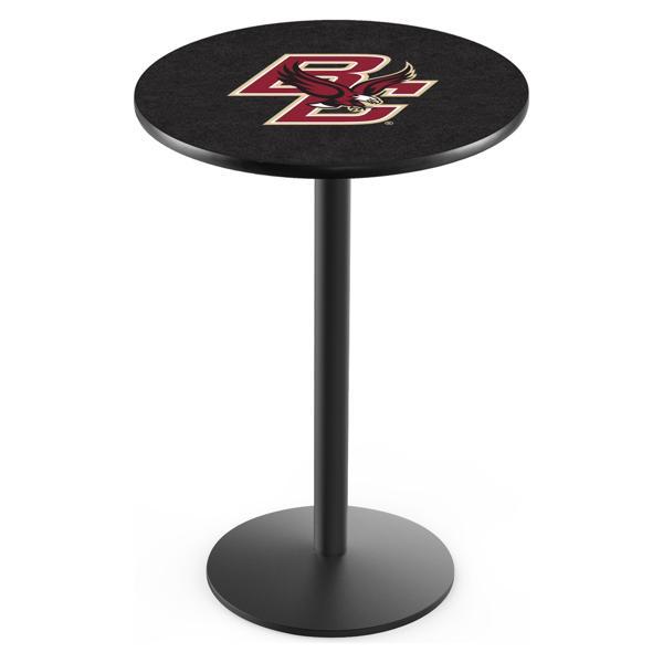Boston College Pub Table - Round Shape - Steel Base - Sublimated Laminate Round Top 
