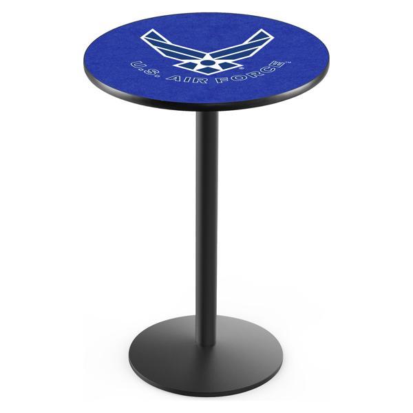 United States Air Force Pub Table - Round Shape - Steel Base - Sublimated Laminate Round Top 