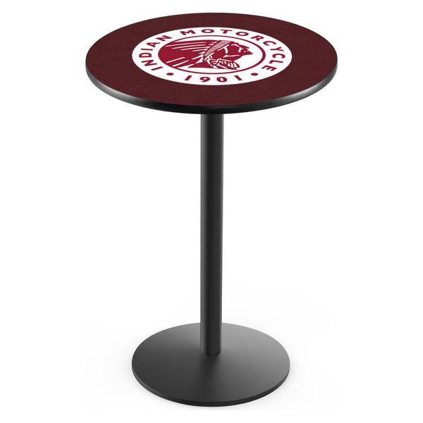 Indian Motorcycle Pub Table - Round Shape - Steel Base - Sublimated Laminate Round Top - Logo 2 