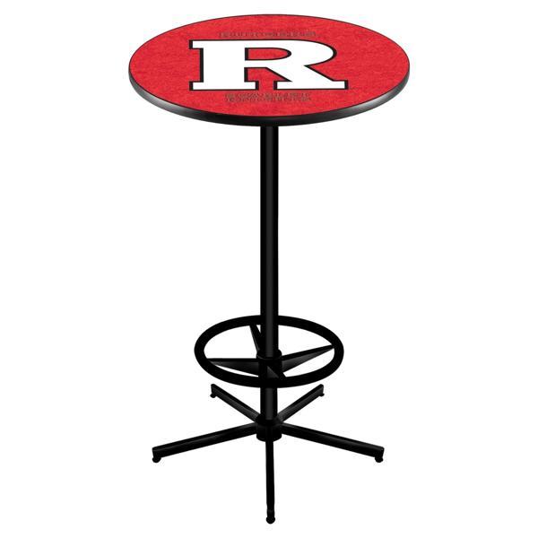Rutgers Pub Table - Star Shape Black Wrinkle Powder Coated Steel Base - Sublimated Laminate Round Top 