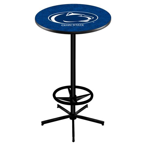 Pennsylvania State University Pub Table - Star Shape Black Wrinkle Powder Coated Steel Base - Sublimated Laminate Round Top 