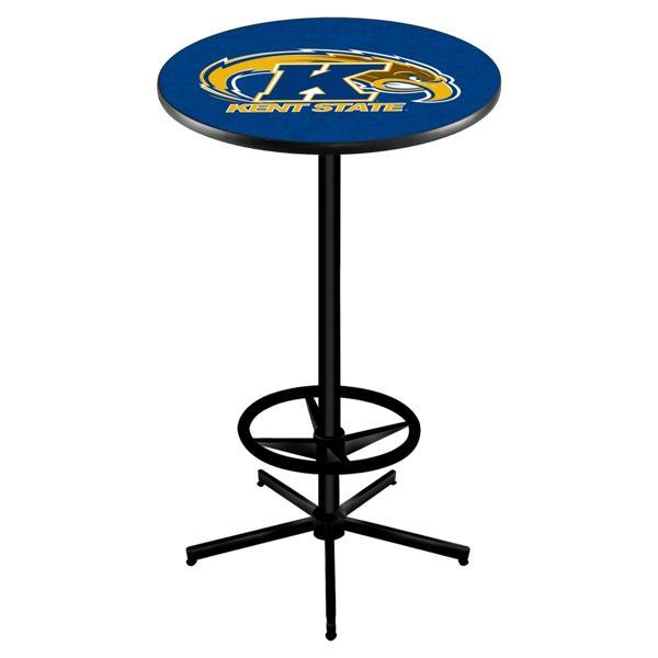 Kent State University Pub Table - Star Shape Black Wrinkle Powder Coated Steel Base - Sublimated Laminate Round Top 