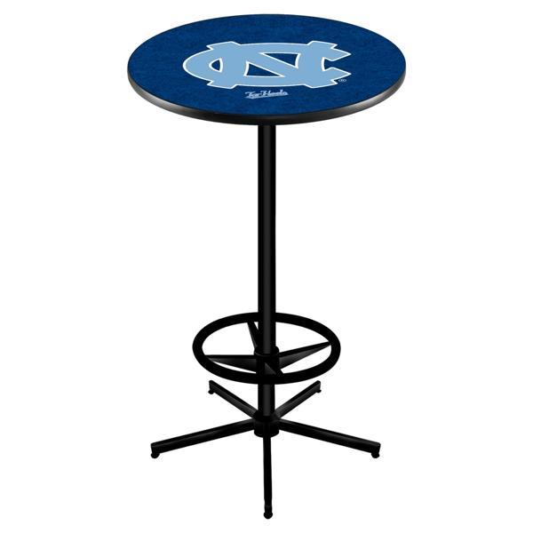 University of North Carolina Pub Table - Star Shape Black Wrinkle Powder Coated Steel Base - Sublimated Laminate Round Top 