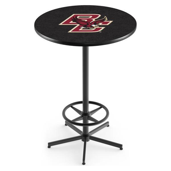 Boston College Pub Table - Star Shape Black Wrinkle Powder Coated Steel Base - Sublimated Laminate Round Top 