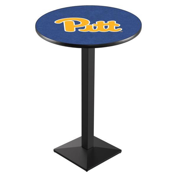 University of Pittsburgh Pub Table - Square Shape Black Wrinkle Powder Coated Steel Base - Sublimated Laminate Top 