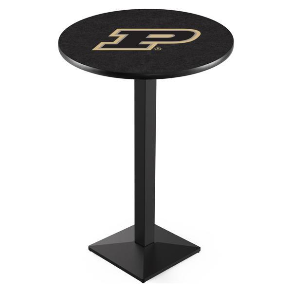 Purdue Pub Table - Square Shape Black Wrinkle Powder Coated Steel Base - Sublimated Laminate Top 