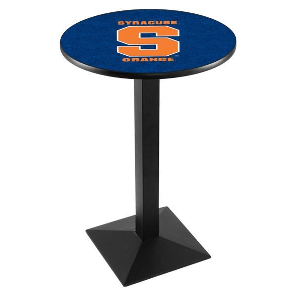 Syracuse University Pub Table - Square Shape Black Wrinkle Powder Coated Steel Base - Sublimated Laminate Top 