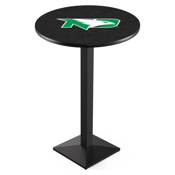 University of North Dakota Pub Table - Square Shape Black Wrinkle Powder Coated Steel Base - Sublimated Laminate Top 