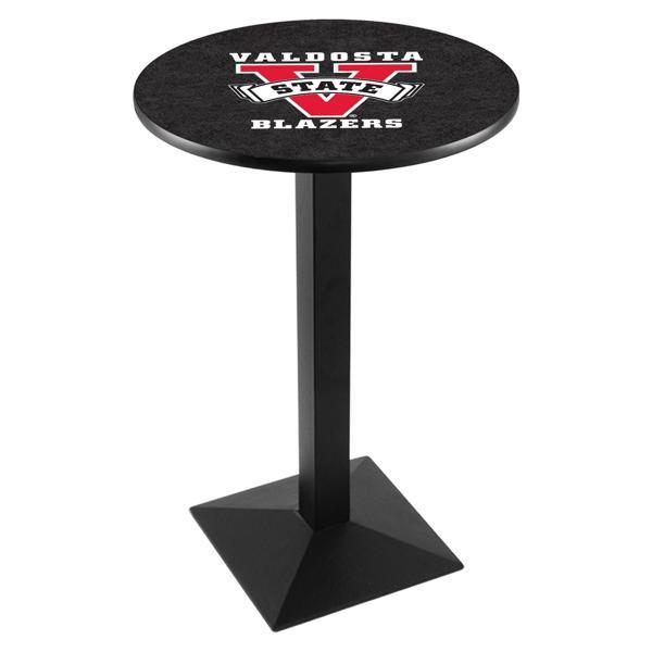Valdosta State University Pub Table - Square Shape Black Wrinkle Powder Coated Steel Base - Sublimated Laminate Top 