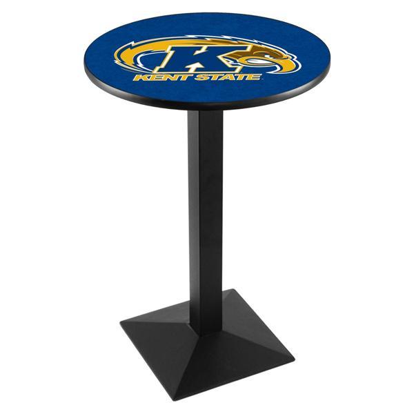 Kent State University Pub Table - Square Shape Black Wrinkle Powder Coated Steel Base - Sublimated Laminate Top 