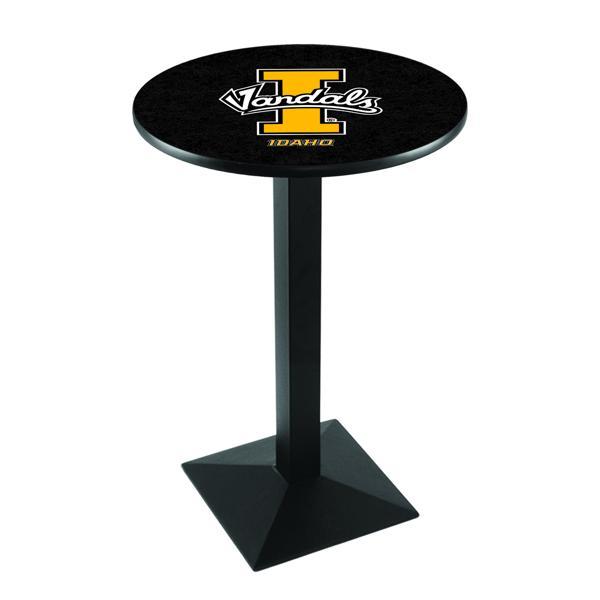 University of Idaho Pub Table - Square Shape Black Wrinkle Powder Coated Steel Base - Sublimated Laminate Top 