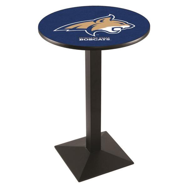 Montana State University Pub Table - Square Shape Black Wrinkle Powder Coated Steel Base - Sublimated Laminate Top 