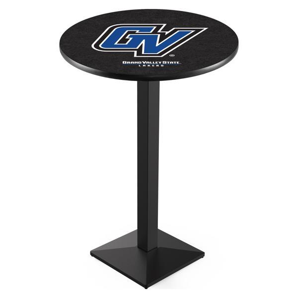 Grand Valley State University Pub Table - Square Shape Black Wrinkle Powder Coated Steel Base - Sublimated Laminate Top 