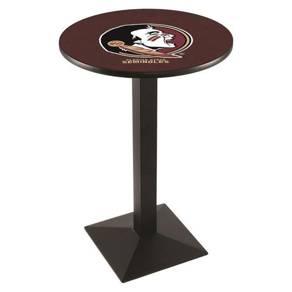 Florida State Head Pub Table - Square Shape Black Wrinkle Powder Coated Steel Base - Sublimated Laminate Top - Logo 3 