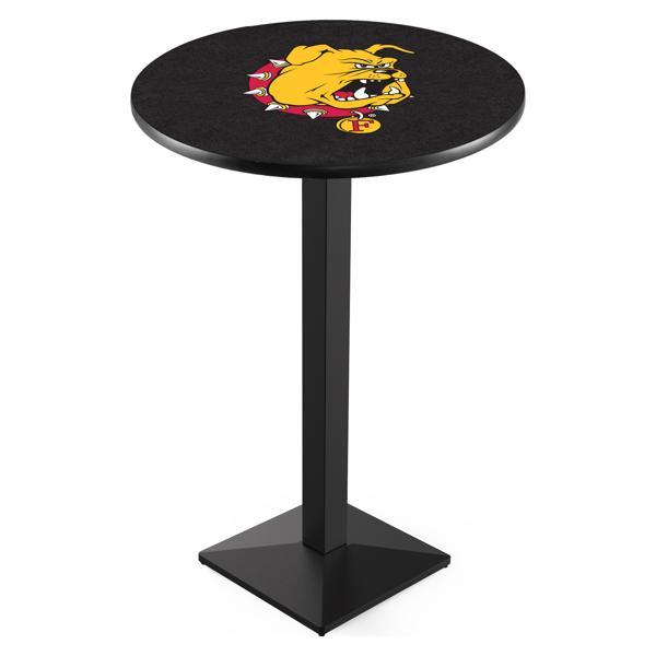 Ferris State University Pub Table - Square Shape Black Wrinkle Powder Coated Steel Base - Sublimated Laminate Top 