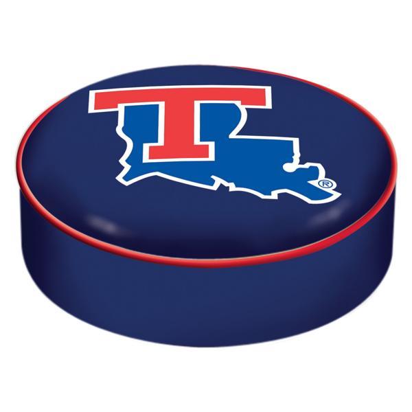 Louisiana Tech University Logo Bar Stool Seat Cover - 14.5" x 4" - Commercial Grade Marine Grade Vinyl - Officially Licensed 