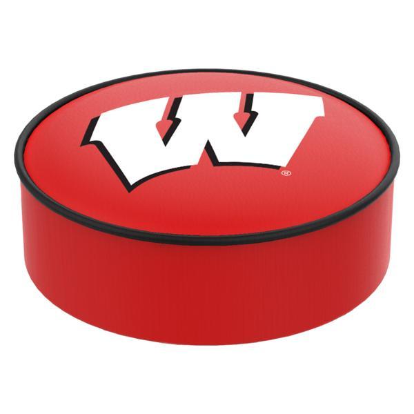 University of Wisconsin W Logo 3 Bar Stool Seat Cover - 14.5" x 4" - Commercial Grade Marine Grade Vinyl - Officially Licensed 
