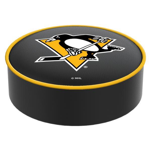 Pittsburgh Penguins Logo Bar Stool Seat Cover - 14.5" x 4" - Commercial Grade Marine Grade Vinyl - Officially Licensed 