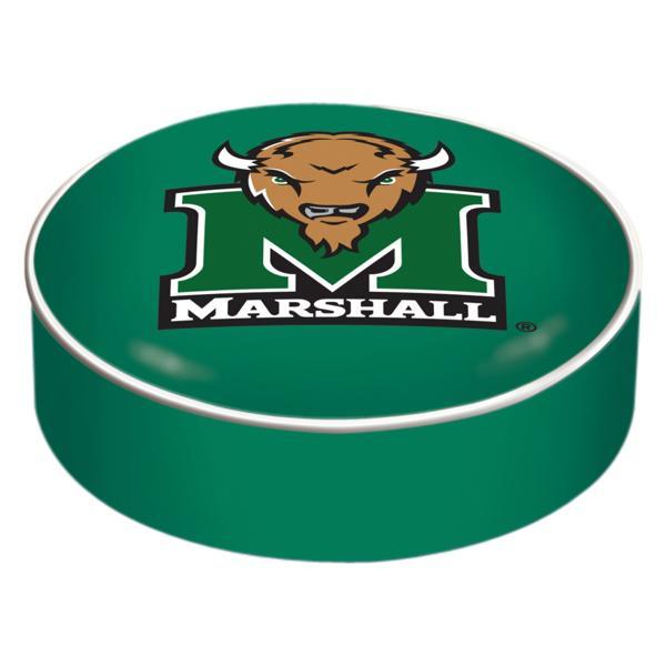 Marshall University Logo Bar Stool Seat Cover - 14.5" x 4" - Commercial Grade Marine Grade Vinyl - Officially Licensed 